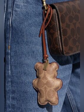 COACH BEAR-SHAPED puffy charm in Canvas Bag Pendant